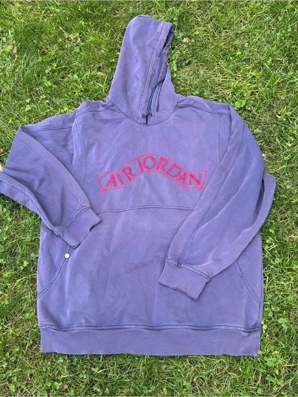 Jordan Men’s Blue Crewneck Hoodie with Red Air Jordan Logo